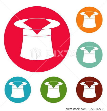 Hat with napkin icons circle set vector Hat with napkin icons circle set vector 77276533