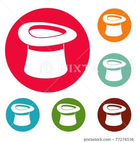 Inverted hat icons circle set vector Inverted hat icons circle set vector 77276536