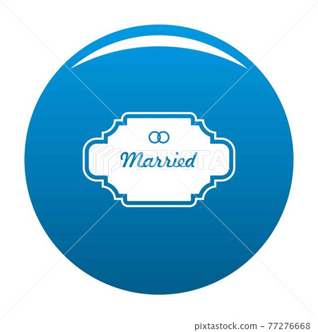 Married label icon blue vector Married label icon blue vector 77276668