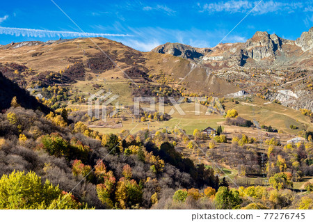 saint sorlin pass of col de la croix de fer in savoie in the Rhone alps, France 77276745