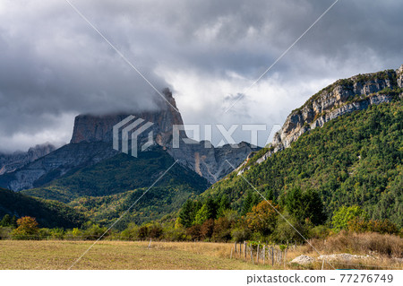 Mont Aiguille near Clelles in the French Vercors mountains in France 77276749