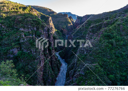 Gorges de Daluis or Chocolate canyon in Provence-Alpes, France. 77276766