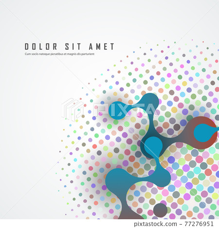 Abstract blue large molecules with bright circles on white background. Modern logotype icon dna Abstract blue large molecules with bright circles on white background. Modern logotype icon dna 77276951