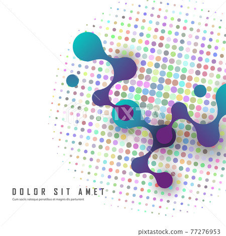 Abstract blue large molecules with bright circles on white background. Modern logotype icon dna Abstract blue large molecules with bright circles on white background. Modern logotype icon dna 77276953