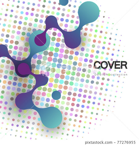 Abstract blue purple large molecules with bright circles on white background. Vector template medicine science technology and chemistry Abstract blue purple large molecules with bright circles on white background. Vector template medicine science technology and chemistry 77276955