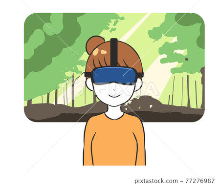 VR tourism forest women VR tourism forest women 77276987