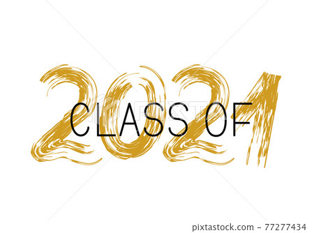 Class of 2021 lettering with dry brush stroke... - Stock Illustration ...