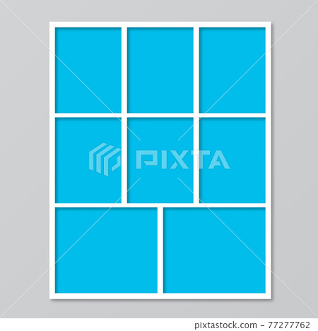 Frame photo collage. Mood board vector illustration. Timeline for photographers. Cover for blog boards, websites, banners, posters. Mockup for storyboards, presentations, etc. 77277762