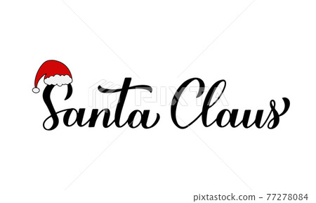 Santa Claus calligraphy hand lettering with… - Stock Illustration