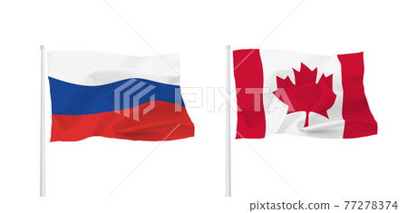加拿大和俄羅斯國旗 加拿大和俄羅斯國旗 77278374