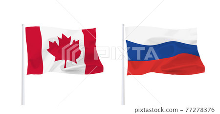 加拿大和俄羅斯國旗 加拿大和俄羅斯國旗 77278376