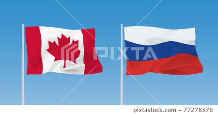 加拿大和俄羅斯國旗 加拿大和俄羅斯國旗 77278378
