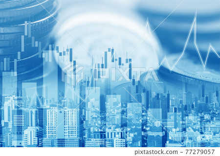 Stock market investment trading financial, coin and graph chart or Forex for analyze profit finance business trend data background.. Stock market investment trading financial, coin and graph chart or Forex for analyze profit finance business trend data background.. 77279057