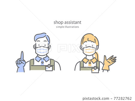 工作人員圍裙感染控制簡單時尚的線條畫插圖素材 工作人員圍裙感染控制簡單時尚的線條畫插圖素材 77282762