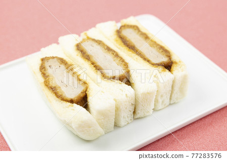 Delicious pork cutlet sandwich 77283576