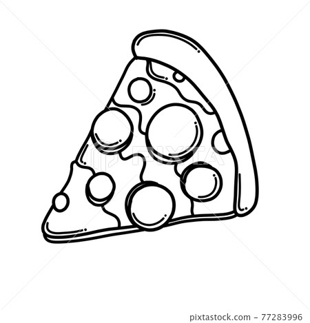 Pizza Doodle vector icon. Drawing sketch illustration hand drawn cartoon line eps10 Pizza Doodle vector icon. Drawing sketch illustration hand drawn cartoon line eps10 77283996