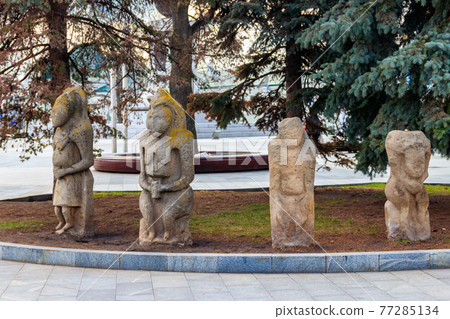 Ancient stone statues of the scythian warriors in Kharkov, Ukraine Ancient stone statues of the scythian warriors in Kharkov, Ukraine 77285134
