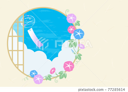 Background material for morning glory, wind chimes and round windows Background material for morning glory, wind chimes and round windows 77285614