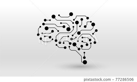 Brain circuit ai tech concept icon 77286506