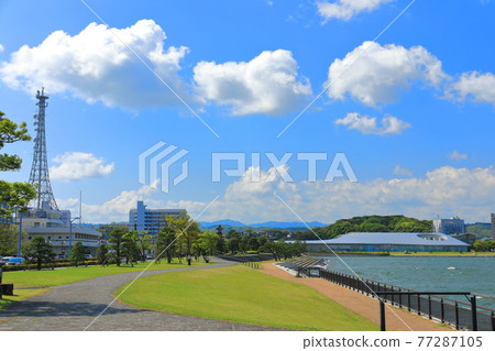 [Shimane Prefecture] Shirakata Park under sunny weather (Lake Shinji) 77287105