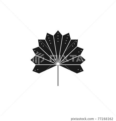 Dried Palm Leaf Silhouette in Simple Style. Vector Tropical Leaf Boho Emblem. Floral Illustration 77288162