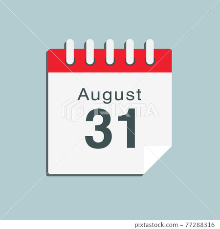 Icon day date 31 August, template calendar page Icon day date 31 August, template calendar page 77288316