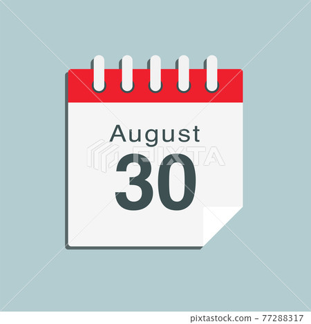 Icon day date 30 August, template calendar page Icon day date 30 August, template calendar page 77288317