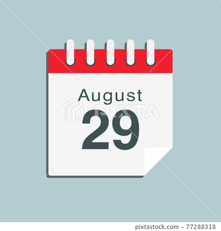 Icon day date 29 August, template calendar page Icon day date 29 August, template calendar page 77288318