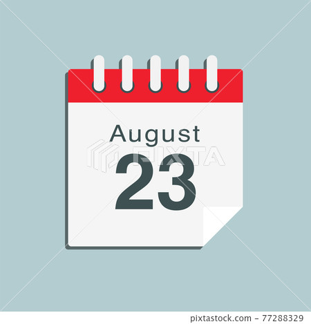 Icon day date 23 August, template calendar page 77288329