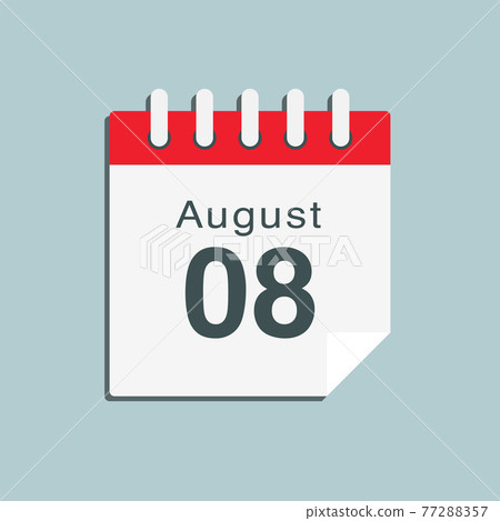 Icon day date 8 August, template calendar page 77288357