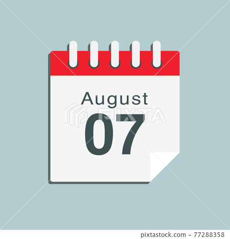 Icon day date 7 August, template calendar page Icon day date 7 August, template calendar page 77288358