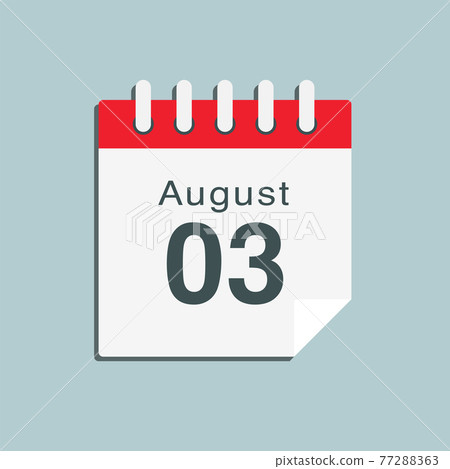Icon day date 3 August, template calendar page Icon day date 3 August, template calendar page 77288363