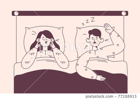 Snore, insomnia, bad sleep concept 77288913