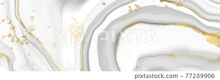 Abstract marble texture on white. Vector banner. 77289906