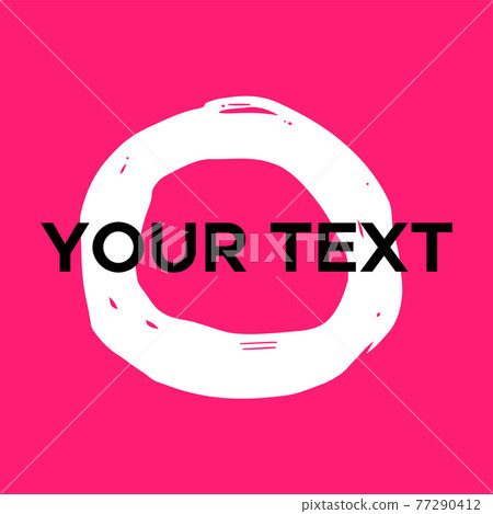 Vector Round Shape on Pink. White Circle Stamp. Icon, Logo, Banner Design.. Vector Round Shape on Pink. White Circle Stamp. Icon, Logo, Banner Design.. 77290412