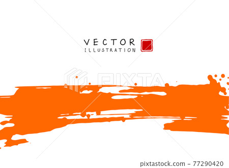 Abstract ink background. Chinese calligraphy art style, orange paint stroke texture on white paper. Abstract ink background. Chinese calligraphy art style, orange paint stroke texture on white paper. 77290420
