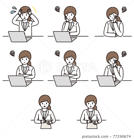 女藥劑師醫生電腦表情套裝 女藥劑師醫生電腦表情套裝 77290674