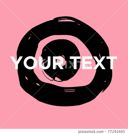 Vector Round Shape on Pink. Black Circle Stamp. Icon, Logo, Banner Design.. Vector Round Shape on Pink. Black Circle Stamp. Icon, Logo, Banner Design.. 77291605