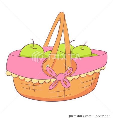 Apples basket icon, cartoon and flat style 77293448
