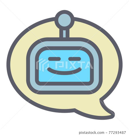Robot chatbot icon, outline style 77293487