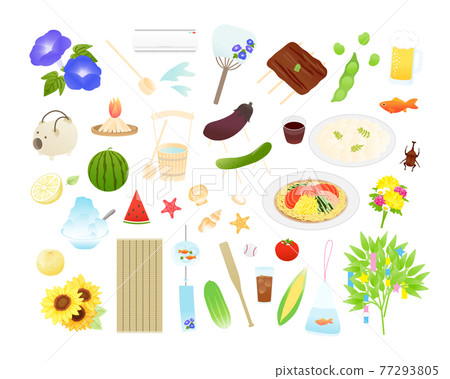 Summer icon illustration set 77293805