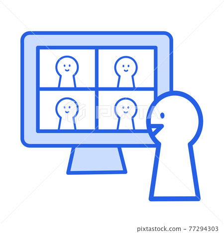 Illustration material: remote work, telework, online meeting Illustration material: remote work, telework, online meeting 77294303
