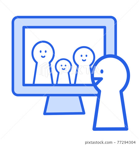 Illustration material: remote work, telework, online call 77294304