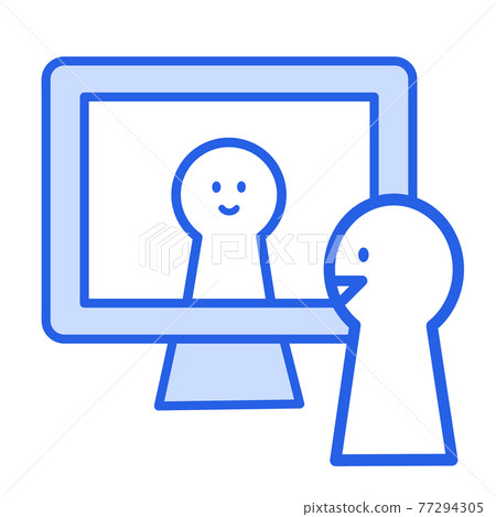 Illustration material: remote work, telework, online call Illustration material: remote work, telework, online call 77294305