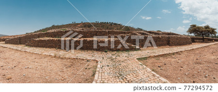 Queen of Sheba palace ruins in Aksum, Axum civilization, Ethiopia. Queen of Sheba palace ruins in Aksum, Axum civilization, Ethiopia. 77294572