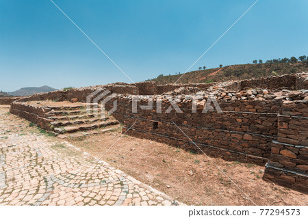 Queen of Sheba palace ruins in Aksum, Axum civilization, Ethiopia. Queen of Sheba palace ruins in Aksum, Axum civilization, Ethiopia. 77294573