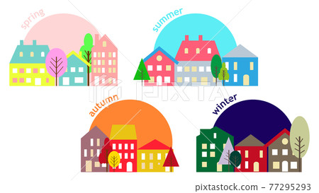 歐式街景，四季 77295293