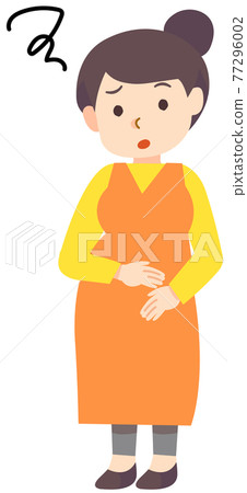 拿著她的胃和想知道的孕婦 77296002