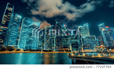 Smart digital city with globalization abstract graphic showing connection network 77297764