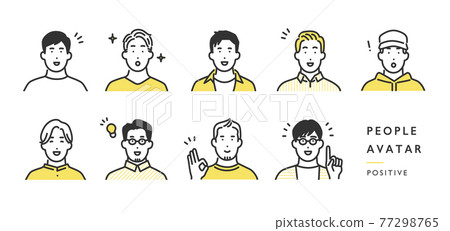 正面男人的上半身圖標插畫素材 77298765